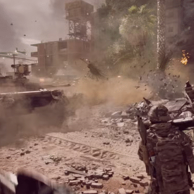 Battlefield 6 open beta screenshot showing intense firefight on PC