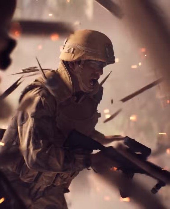 Battlefield 6 soldier skin with neon green details