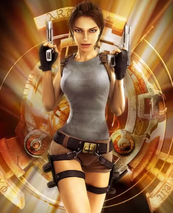 Lara Croft in Tomb Raider Anniversary gameplay scene